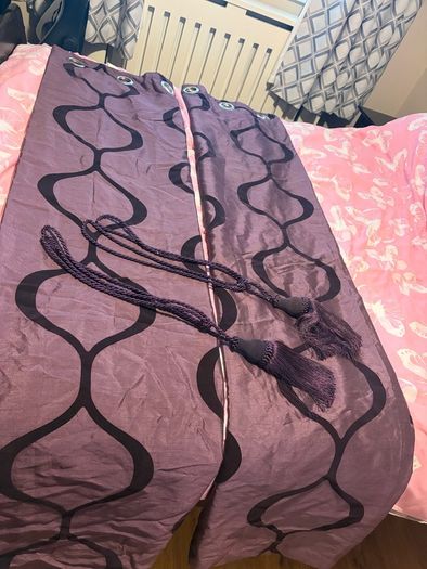 Purple Curtains & Tiebacks