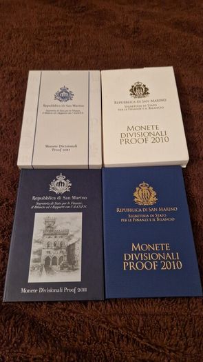 San Marino 2010 2011 euro coin proof sets