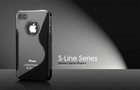 Protective Case S-Line Soft Gel Silicone Cover for iPhone 4 4S + Free Screen Protecor