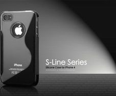 Protective Case S-Line Soft Gel Silicone Cover for iPhone 4 4S + Free Screen Protecor