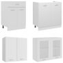 4 Piece Kitchen Cabinet Set White Image 4