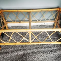 Vintage Rattan Bamboo coffee table and display stand