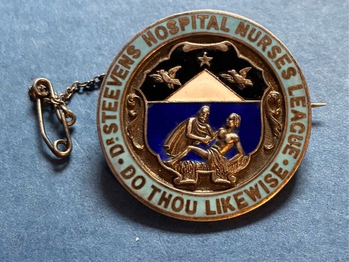 Irish silver Dr Steevens hospital nurses badge 1917