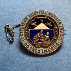 Irish Sterling silver Dr Steevens hospital Dublin nurses badge 1917