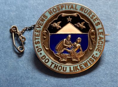 Irish silver Dr Steevens hospital nurses badge 1917