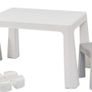 Kids White and Grey Height Adjustable Table and 2 Chairs, 49-54cm H x 50cm W x 78cm D Image 2