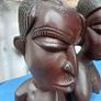 Pair of hand carved African busts Image 4