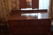Vintage Dressing Table with Folding Mirror