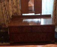 Vintage Dressing Table with Folding Mirror