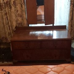 Vintage Dressing Table with Folding Mirror