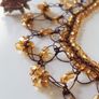Hand Beaded Necklace & Ring /Amber Colour / A Nice Gift Image 2