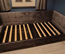 Grey velvet corner day bed