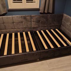 Grey velvet corner day bed
