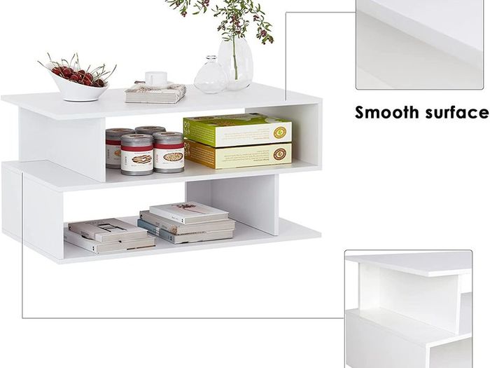 BRAND NEW 2 Tier Side/Coffee Table Rectangular Open Storage Shelf Living Room 90x50x45cm