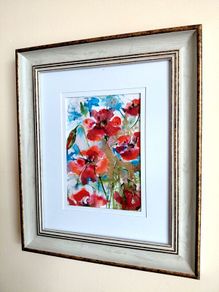 Wild Poppies & Blue Sky / Original Watercolor Floral Painting