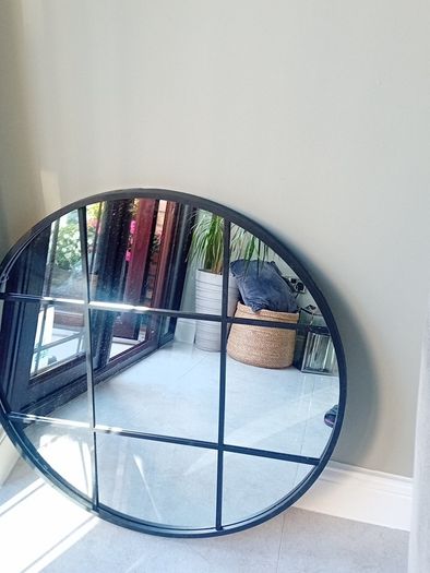Pair  mirrors black perfect will sell on there own round shaped