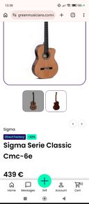 sigma semi acoustic classical guitar