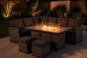 8 Seater Firepit Table Rattan Dining Set