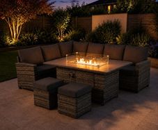 8 Seater Firepit Table Rattan Dining Set