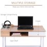 Computer Desk Compact Writing Desk with Drawer, Storage Compartments and Cable Management for Home Office and Study, Oak and White Image 4