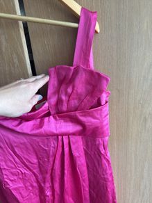 Jesire pink silk one shoulder knee length dress