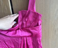 Jesire pink silk one shoulder knee length dress