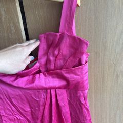 Jesire pink silk one shoulder knee length dress