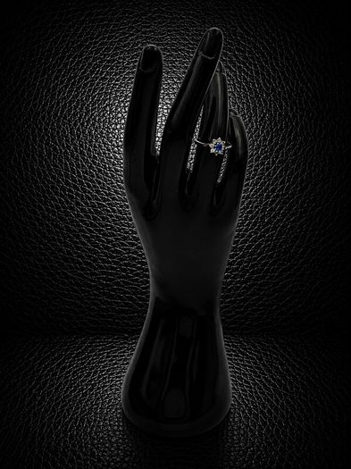 Vintage 925 Sterling Silver Blue Stone Ring, London 1981