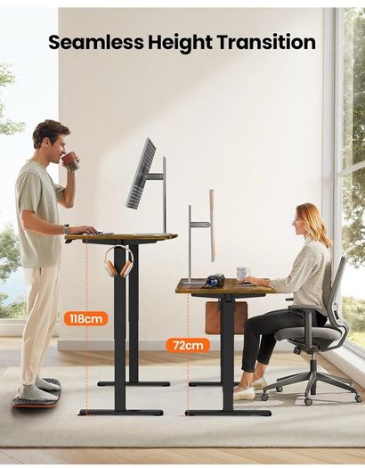 Electric Standing Desk Height Adjustable 120 x 60cm,