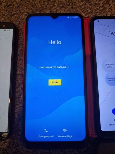 Job Lot of 4 Smartphones - ALL WORKING (samsung, TCL, Huawei, Alcatel) - Damaged/Cracked