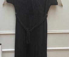 Next Plisse wide leg jumpsuit Black BNWT