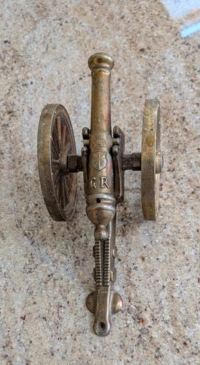 Vintage Cannon Toy Metal Gun Artillery Field Weapon Gr Bronze Brass