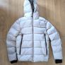 Mens Moncler White Down Jacket Hooded Puffer Coat Size M Authentic Image 2