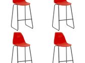 Bar Chairs 4 pcs Red Plastic
