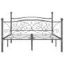 Bed Frame Grey Metal 200x200 cm Image 3