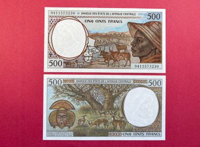 Central African States. 500 Francs  1994 Pick 201g  ( P ) Cameroon   ( Uncirculated )