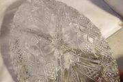 Oval Cut French Crystal Nibbles Dish.