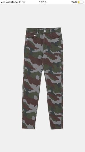 Zara skinny camouflage jeans 34/6 brand new