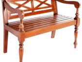 Batavia Bench 98 cm Solid Mahogany Wood Dark Brown