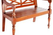 Batavia Bench 98 cm Solid Mahogany Wood Dark Brown