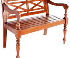 Batavia Bench 98 cm Solid Mahogany Wood Dark Brown