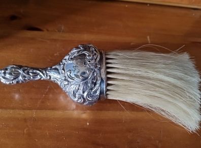 ornate sterling silver horsehair brush