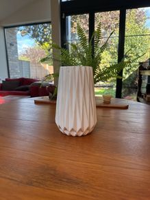 Cream angled Vase