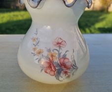 Vintage lamp shade made of white opaline glass