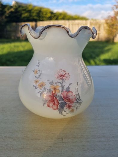 Vintage lamp shade made of white opaline glass