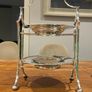 G.W.S George Wish EPNS silverplate 2 Tier Cake Stand Rare Cane Handle Image 10