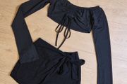 Stradivarius Linen Skort + Off Shoulder Top - 8