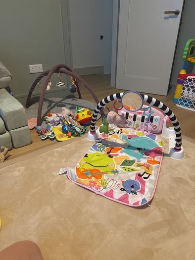 playmat x2 with piano and random baby toys