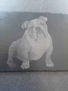 bulldog present dogs gift slate