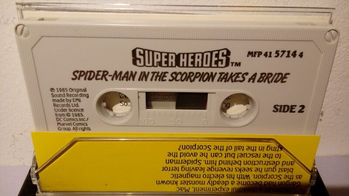 Rare 1985 Spider-Man The Scorpion Takes A Bride Spoken Word Story/Audiobook Cassette Tape